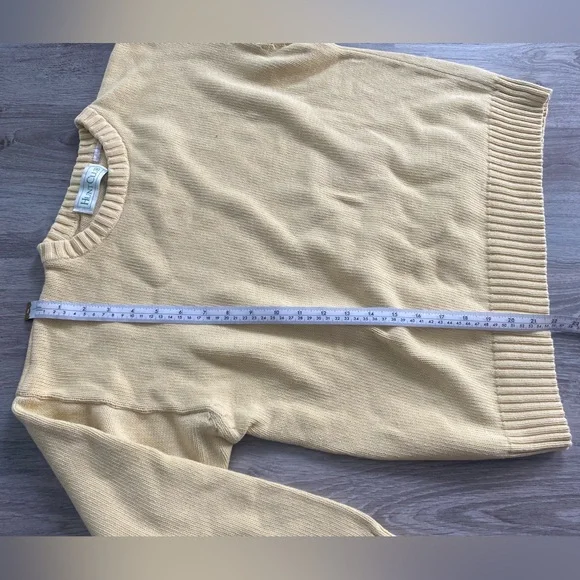 Hunt Club Butter Yellow Vintage Cotton Crewneck Sweater - Picture 2 of 4